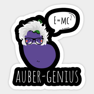 Auber-Genius Funny Aubergine Pun Sticker